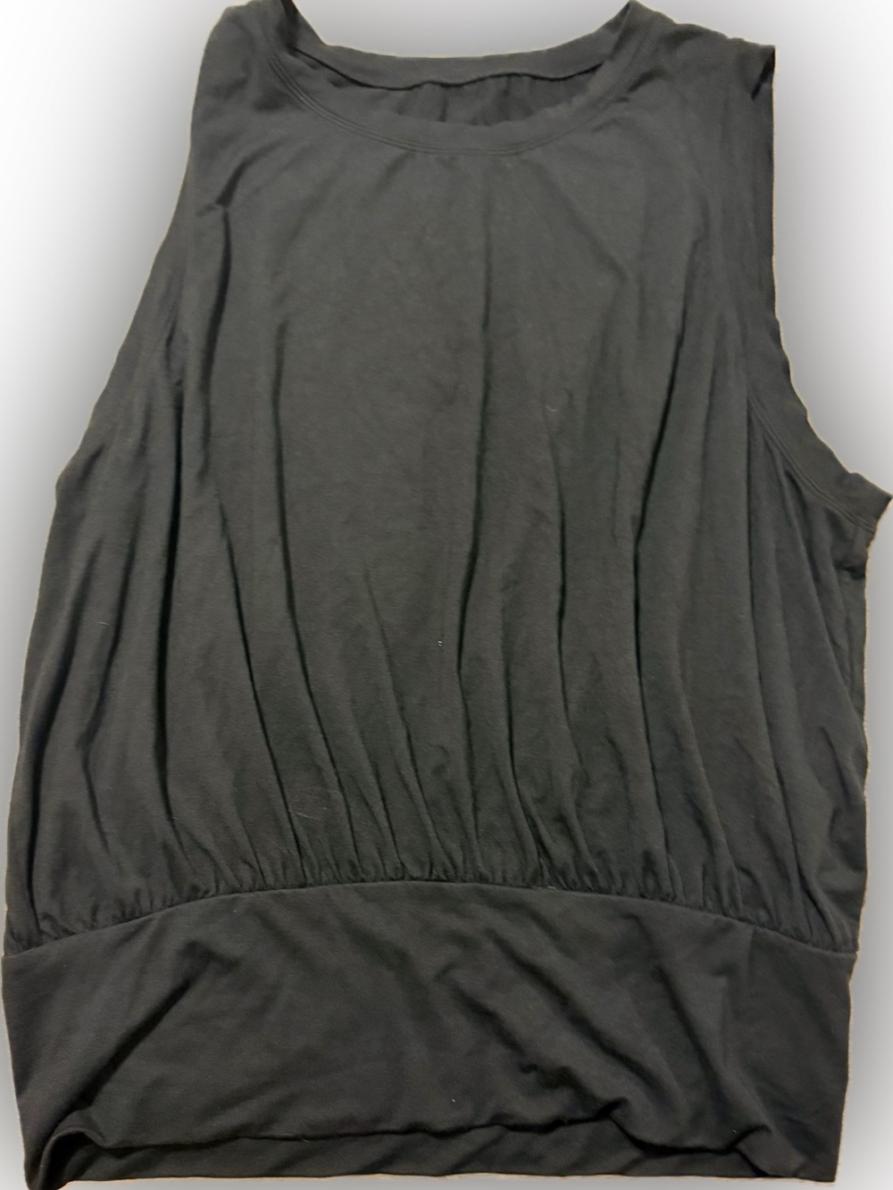 HALARA Black Sleeveless Gathered-Band Tank Top